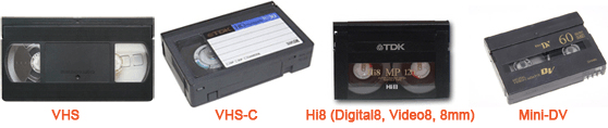 formats différents de cassettes